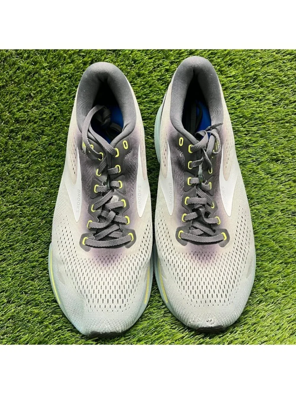 Brooks Ghost 15 Mens Size 11.5 Gray Oyster Green Running Walking Shoes Sneakers